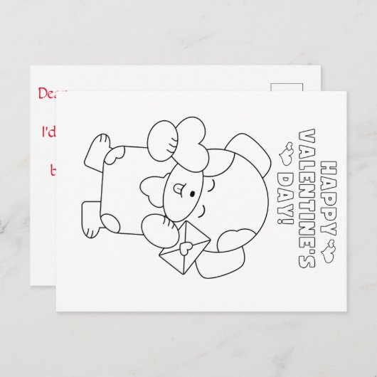 自分のバレンタインデーに色を付子供へける ポストカード (正面/裏面)