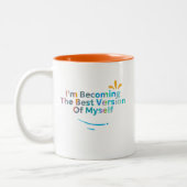 自分のバージョン最高のになる ツートーンマグカップ (左)
