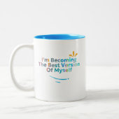 自分のバージョン最高のになる ツートーンマグカップ (左)