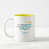 自分のバージョン最高のになる ツートーンマグカップ (左)