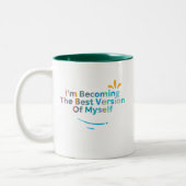 自分のバージョン最高のになる ツートーンマグカップ (左)