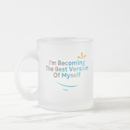 自分のバージョン最高のになる フロストグラスマグカップ (左)