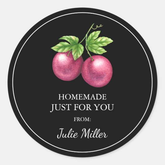 自分のパッションフルーツラベルのための手作り ラウンドシール (正面)