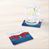 自分のパパで自分の世界のナンバーワンをパーソナライズ スクエアペーパーコースター (インサイチュ)