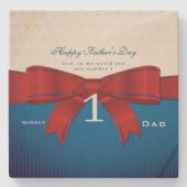 自分のパパで自分の世界のナンバーワンをパーソナライズ ストーンコースター (正面)