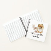 自分のパーソナライズされたポメラニア犬 ノートブック (内部)