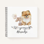 自分のパーソナライズされたポメラニア犬 ノートブック (正面)