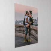 自分のパーソナライズされた写真と文字オンモダン 箔ポスター (レイダウン)