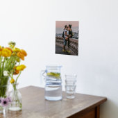 自分のパーソナライズされた写真と文字オンモダン 箔ポスター (レイダウン (キッチン))