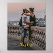 自分のパーソナライズされた写真と文字オンモダン 箔ポスター (正面)