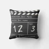 自分のパーソナライズされた映画カスタムクラッパーボード クッション (裏面)