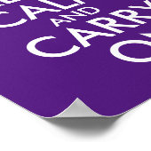 自分のパープル王室のKeep Calm and Carry On ポスター (角)