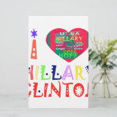 自分のヒラリー感動的ラブ引用文を作成 便箋 (スタンド正面)