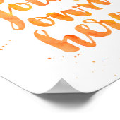 自分のヒーローになる |オレンジウォーターカラーアートプリント ポスター (角)