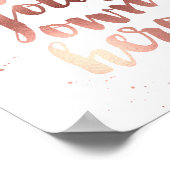 自分のヒーローになる |フェイクバラゴールドフォイルプリント ポスター (角)