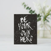 自分のヒーローになる(ブラック)引用文 ポストカード (スタンド正面)