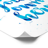 自分のヒーローになる |ブルーウォーターカラーアートプリント ポスター (角)