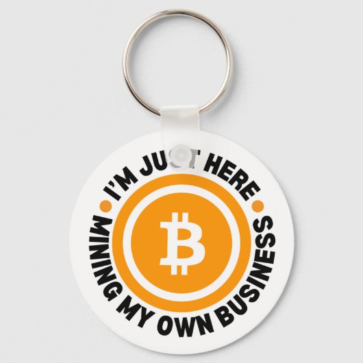 自分のビジネスおもしろいBITCOINのマイニング キーホルダー (正面)