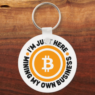 自分のビジネスおもしろいBITCOINのマイニング キーホルダー