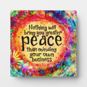 自分のビジネスの平和を心に留める フォトプラーク (正面)