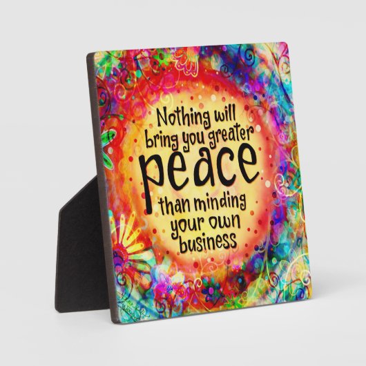 自分のビジネスの平和を心に留める フォトプラーク (正面)