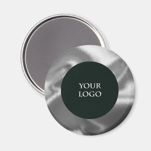 自分のビジネスロゴを宣伝する、シルバー マグネット (正面/裏面)