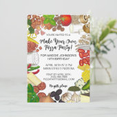 自分のピザのパーティーピザをトッピング食品を作る 招待状 (スタンド正面)