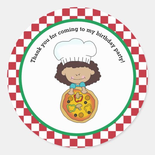 自分のピザパーティーを作る ラウンドシール (正面)