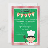 自分のピザボーイ誕生日パーティーを作る 招待状 (正面)