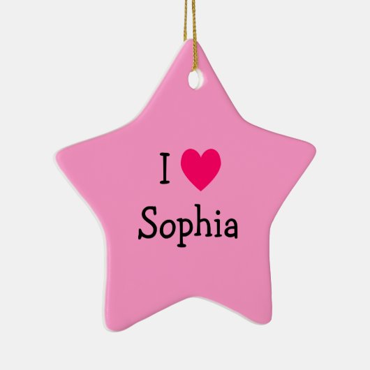 自分のピンクのハートを作成する女の子の写真 セラミックオーナメント (右)