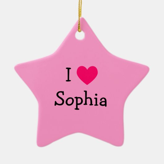 自分のピンクのハートを作成する女の子の写真 セラミックオーナメント (正面)