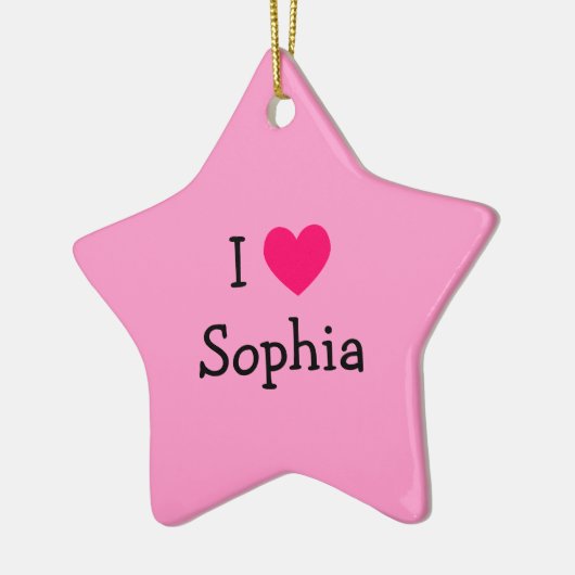 自分のピンクのハートを作成する女の子の写真 セラミックオーナメント (左)