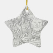 自分のピンクのハートを作成する女の子の写真 セラミックオーナメント (裏面)