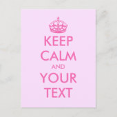 自分のピンクの静かな保文字のポストカードを作る ポストカード (正面)