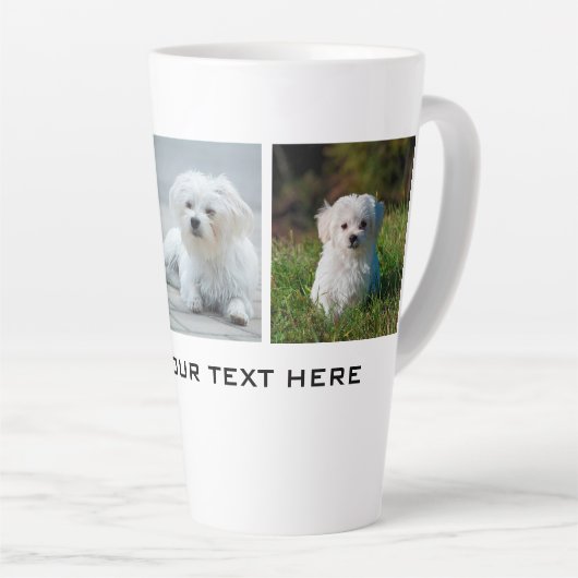 自分のファミリードッグ写真を作成 カフェラテマグ (右アングル)