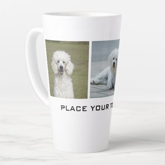 自分のファミリードッグ写真を作成 カフェラテマグ (左アングル)