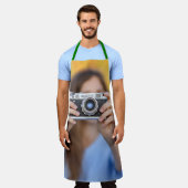 自分のフォトエプロンカスタムをパーソナライズされた作成する エプロン (着用した状態)