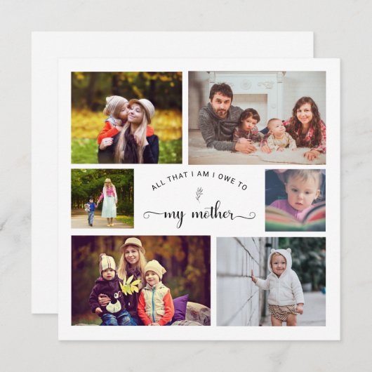 自分のフォトコラージュの母の最高の母の引用文を追加 (正面/裏面)