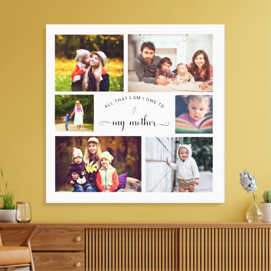 自分のフォトコラージュの母の最高の母の引用文を追加 キャンバスプリント (インサイチュ (リビング))