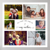 自分のフォトコラージュの母の最高の母の引用文を追加 ポスター (正面)