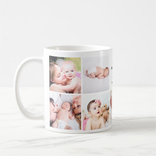 自分のフォトコラージュを作成する最初の母の日 コーヒーマグカップ (左)