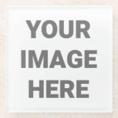 自分のフォトデザインを追加カスタムする ガラスコースター (正面)