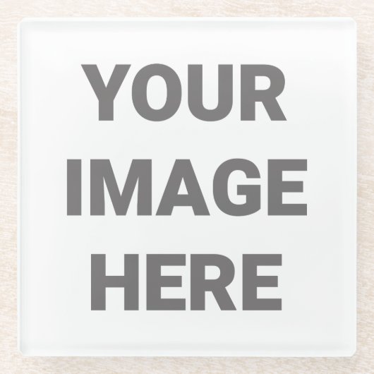 自分のフォトデザインを追加カスタムする ガラスコースター (正面)