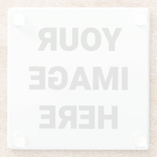 自分のフォトデザインを追加カスタムする ガラスコースター (裏面)