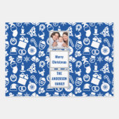 自分のフォトファミリーのクリスマスパターンを作成 ラッピングペーパーシート (正面3)