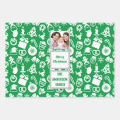 自分のフォトファミリーのクリスマスパターンを作成 ラッピングペーパーシート (正面2)