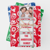 自分のフォトファミリーのクリスマスパターンを作成 ラッピングペーパーシート (インサイチュ)