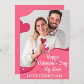 自分のフォトフカスタムォーターバレンタインデーの作成 シーズンカード (正面/裏面)