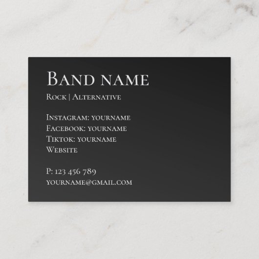 自分のフォトミュージックバンドグループの名刺 名刺 (裏面)