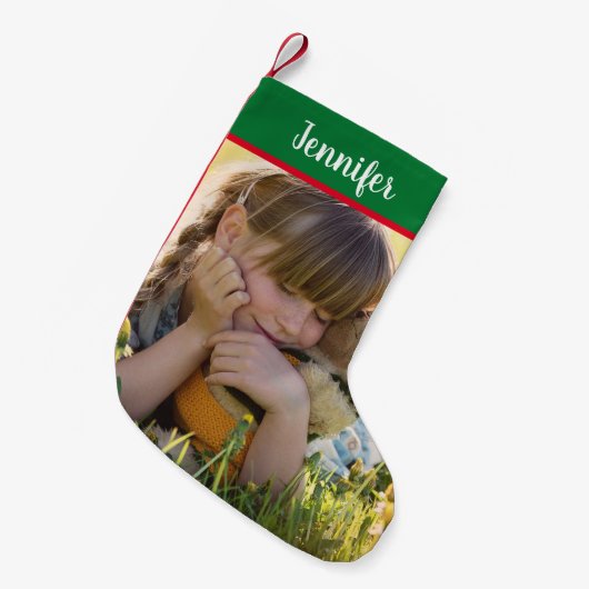 自分のフルフォトクリスマスを作成する スモールクリスマスストッキング (正面 (吊り時))